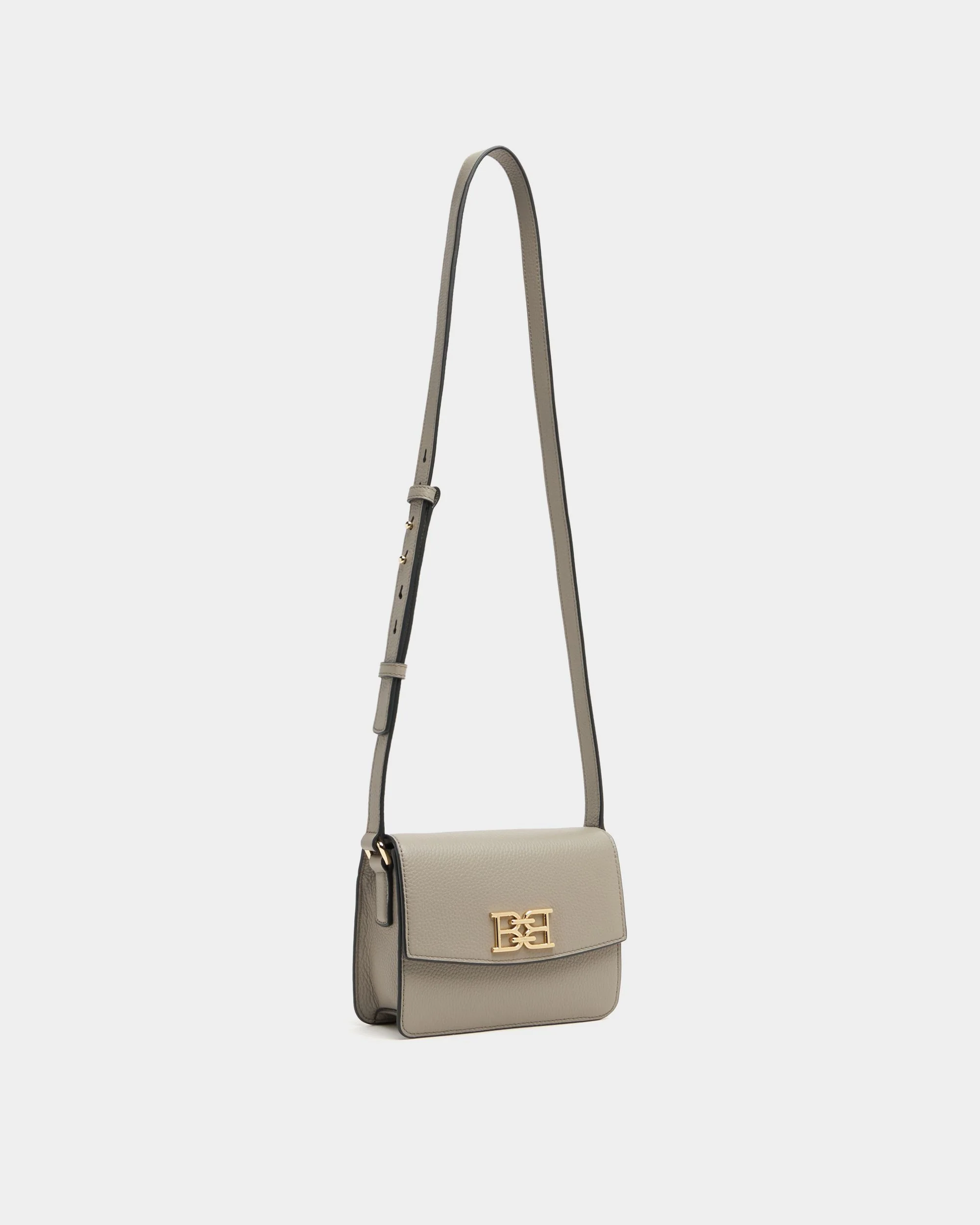 Small Crossbody Bag In Taupe Grained Leather - Bally Global